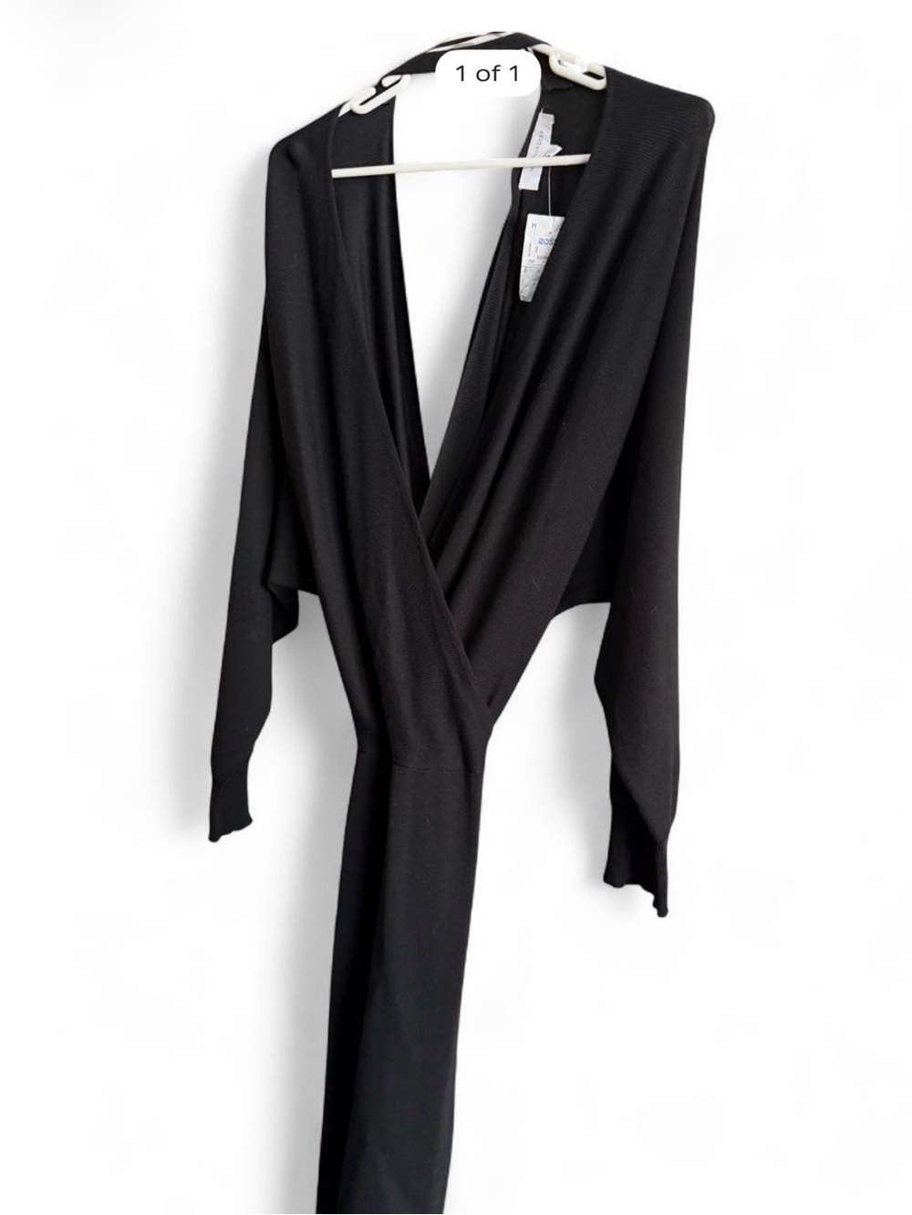 Black Long Sleeve Wrap Dress